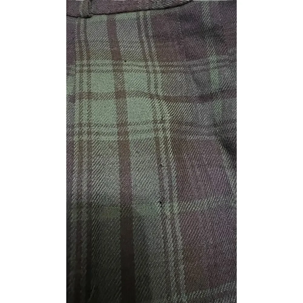Vintage Preppy Steampunk Tartan Plaid Rafaella Wool Vest Shorts Set Sz L/14